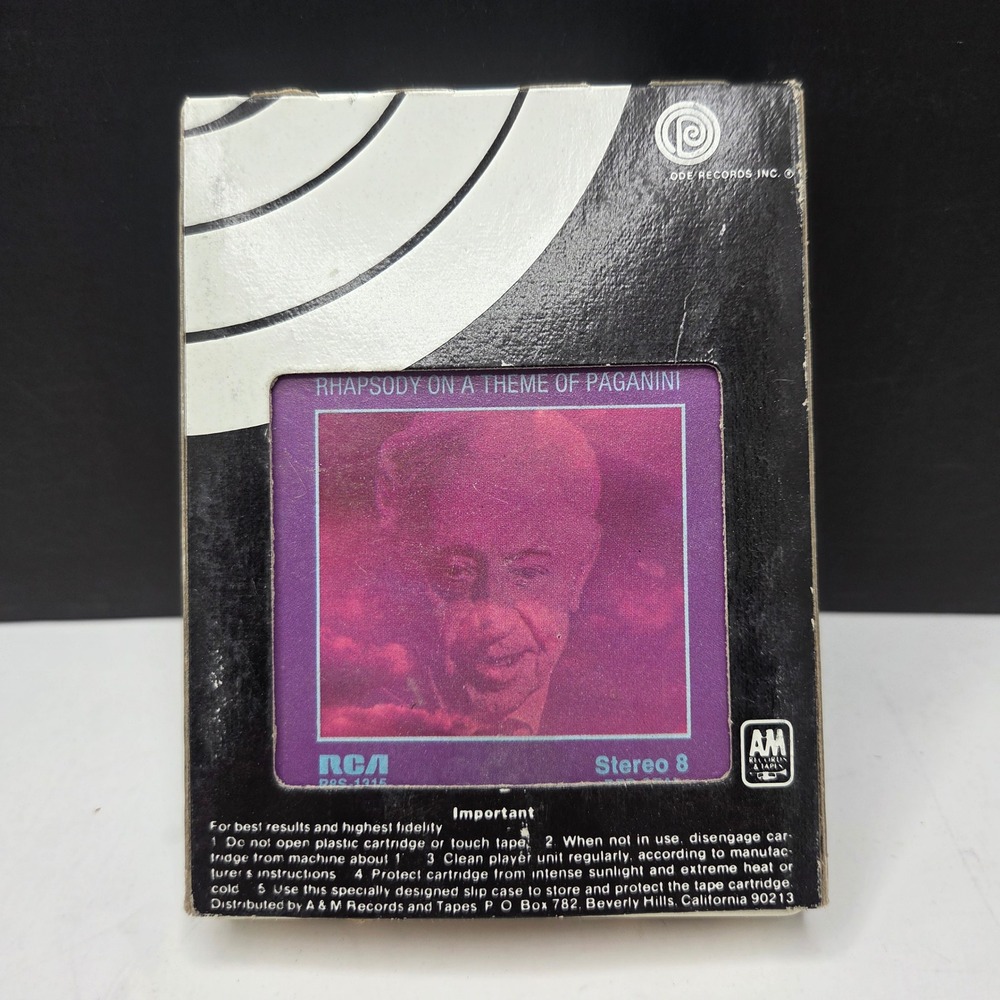 RCA Artur Rubinstein 8-Track Tape Grieg Rachmaninoff Classical R8S-1315 Vintage
